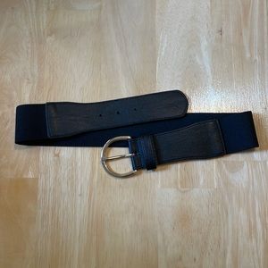 Old Navy Stretch Belt - Black/Silver Tone Buckle